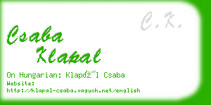 csaba klapal business card